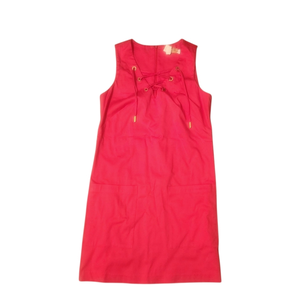 Calvin Klein Bright Pink Lace Up Dress with pockets